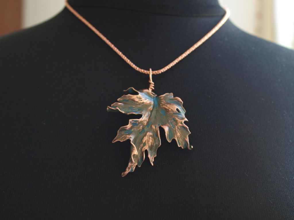 leaf jewelry copper bronze10 Copper and Bronze Leaf Jewelry Steel Artwork