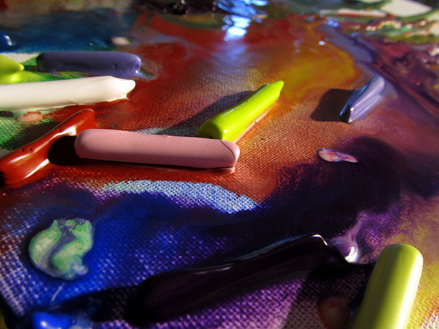 melted crayon art  1 4 Creative Crafts To Do With Your Kids